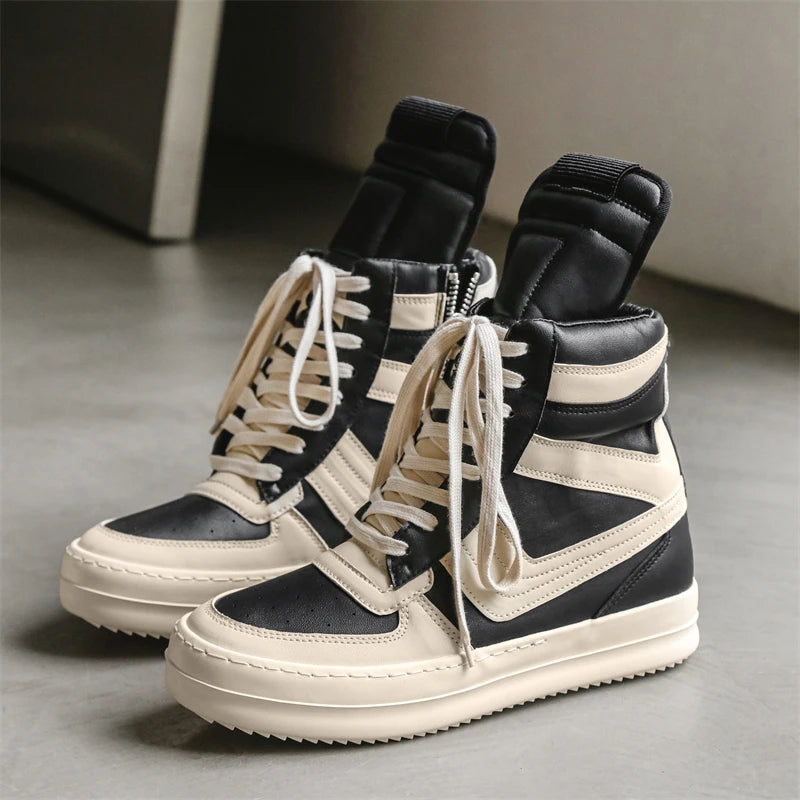 Men Sneakers Casual Shoes Ankle Boots High Top Boots Outdoor Walking Sneakers Lace Up Comfortable Sports Shoes Running Tennis
