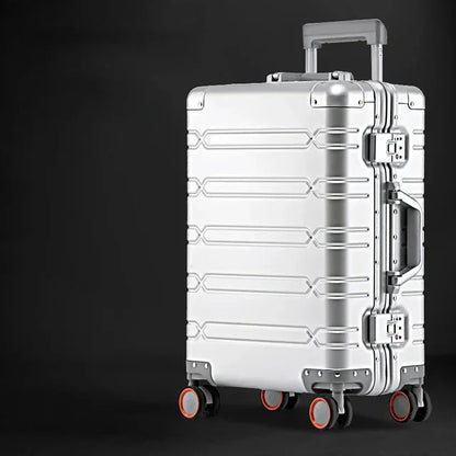 All Aluminum-magnesium Alloy Travel Suitcase Men's Business Rolling Luggage on Wheels Trolley Luggage Carry-Ons Cabin Suitcase