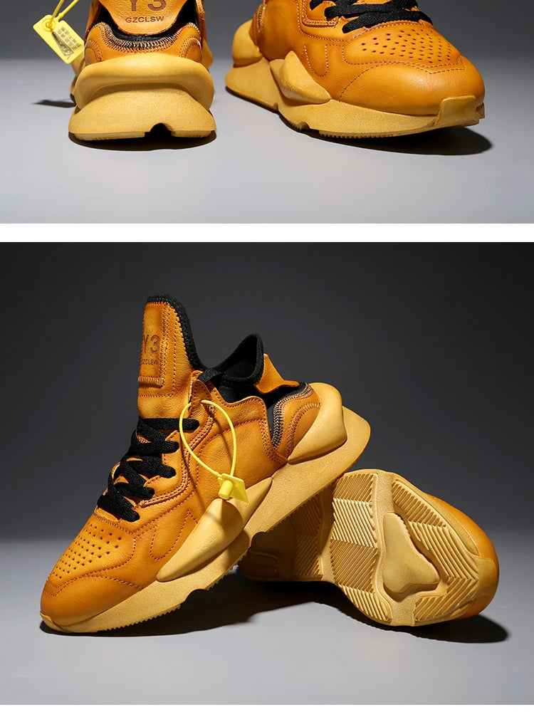 Handcrafted Casual Shoes For Men In Calf Leather Round-toe Men's Sneakers Women's Sneakers Sports Shoes For Women Size 35-46 - Kimlud