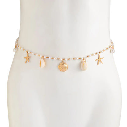 Bohemia Imitation pearl Waist Belly Chain Starfish Pendant For Women Fashion Summer Beach Waistband Bikini Beads Jewelry Y035 - Kimlud