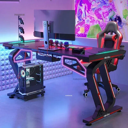 Home Double Computer Desks Internet Cafe Gaming Table Chair Nordic Office Furniture Wooden Study Desk Desktop Modern Office Desk