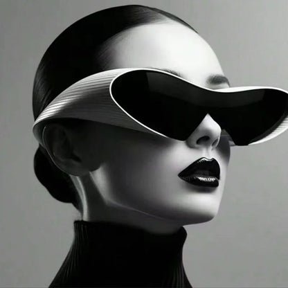 New Alien Uv Resistant Sunglasses, Punk Goggles, Futuristic Y2k Large Frame Integrated Sunglasses 7751 | Kimlud Outdoor...
