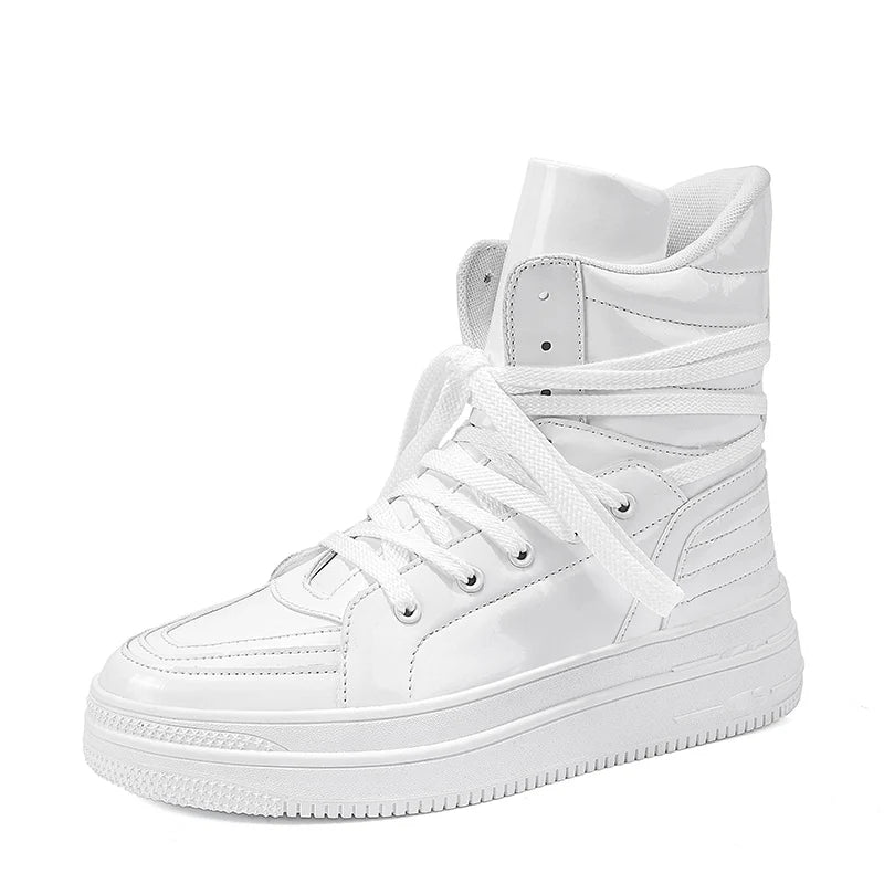 VIPOL Men's High-Top Shoes, Sports Shoes, Denim Boots, High-Top Versatile Thick-Soled Height-Increasing Sneakers
