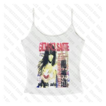 Y2k Style Fashion T-shirts Summer Gothic Slim 2000s Vintage Graphic T-shirts Punk Women Short Sleeve Sexy Streetwear T-shirts