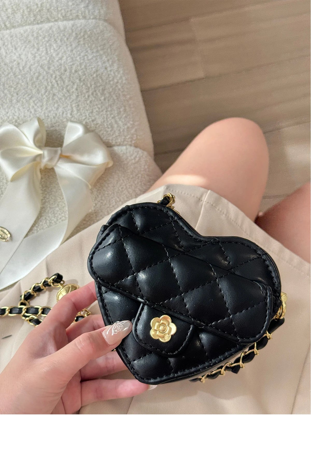 Japanese Style Diamond Checkered Heart Mini Shoulder Crossbody Bags girl Lolita Sweet Cute Fashion All-Match Women's...