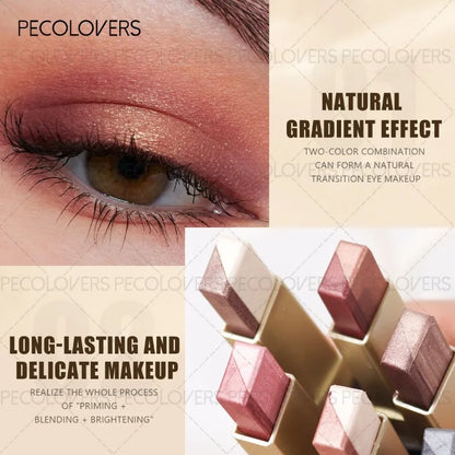 Two-color Push-pull Eye Shadow Stick, Multi-color Selection, One-touch Shape, Waterproof, Long-lasting and Natural