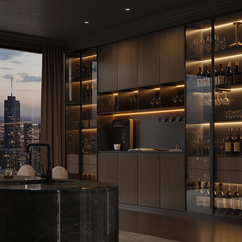 Luxury Wood Cabinets Storage House Container Organizer Living Room Cabinets Display Wine Bookcase Gabinete Trendy Furniture - Kimlud