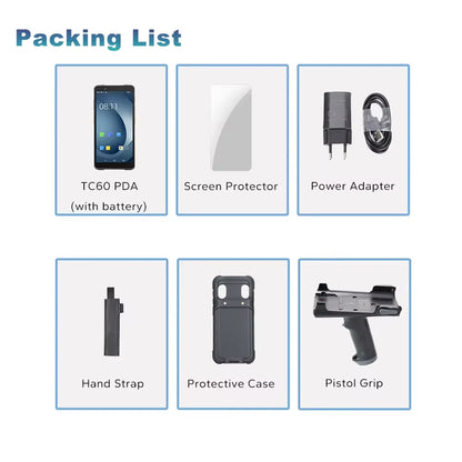 TC60 6.0-inch PDA Rugged Android Smart Terminal 2DBarcode Scanner with WIFI Bluetooth High Quality Mobile Industrial RFID - Kimlud