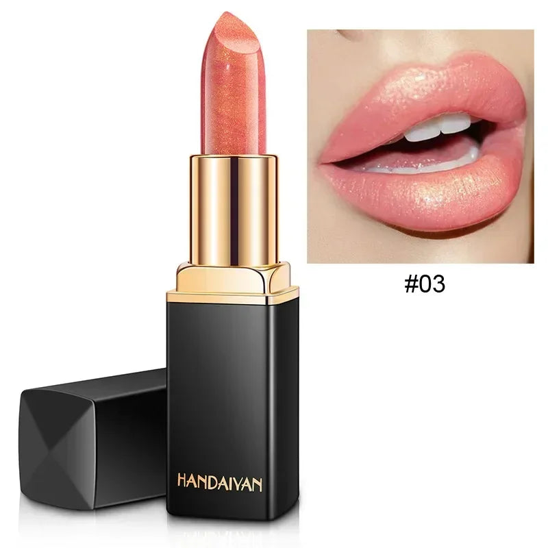 Brand Professional Lips Makeup Waterproof Shimmer Long Lasting Pigment Nude Pink Mermaid Shimmer Lipstick Luxury Makeup...