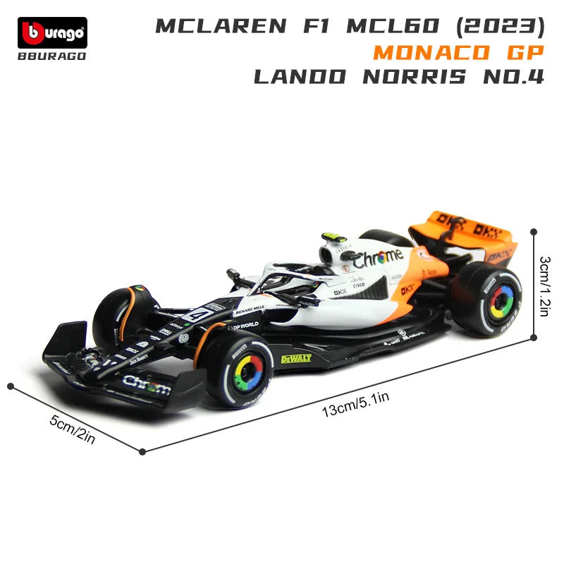 Bburago 1: 43 McLaren 2024 MCL38 Miami GP Formula Racing Alloy Car Model Toy