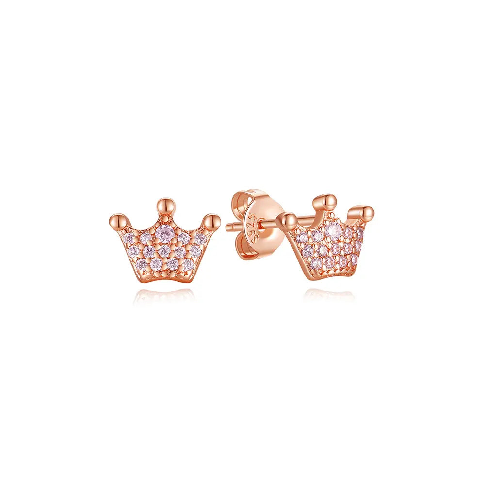 Original 925 Sterling Silver Earrings 2026 Stud Hoop Crystal Earings For Women Rose Gold Crown Heart Infinity Bee Earing...