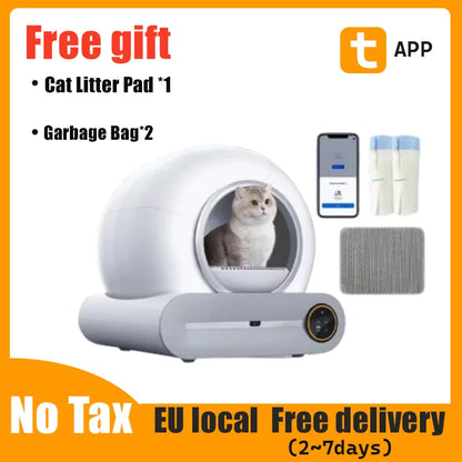 65L Automatic Smart Cat Litter Box Self Cleaning Fully Enclosed Large Cat Toilet Litter Tray | Kimlud Luxury Rug