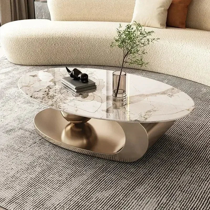 Modern Slate Desktop Metal Coffee Tables Minimalist Designer Home Living Room Furniture Italian Oval Table Luxury Tea...