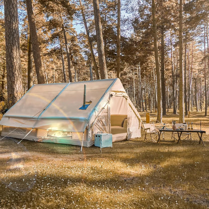 Inflatable Camping Tents 8-10 Person ,129 Sqft Large Inflatable Camping Tent with Stove Jack,Blow up Tent With Mesh...