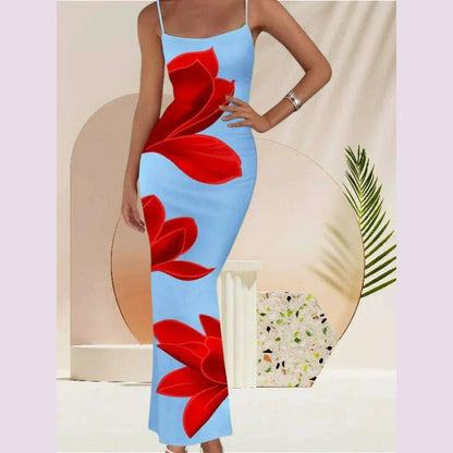Sexy Tight Floral Print Strapless Dress Spring Summer New Arrival Cross-Border Hot Sale Ins Style Women's Ankle-Length Gown