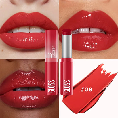 Glass Shine Lip Glaze, Mirror Finish Lipstick, Waterproof, Long Lasting, Non-Transfer, Plumping, Nude Shades