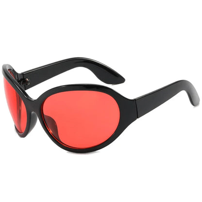 Punk Oversized Oval Frame Trendy Cycling Women's Sunglasses New Luxury Design Men Sunglass Drive Sports Windproof Goggles UV400 - Kimlud