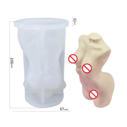 Large Silicone Human Body Candle Mold Beauty Portrait Sexy Gypsum Resin Drop Glue Soap Chocolate Mould Soft Easy Demoulding