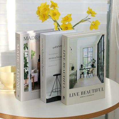 3Pcs Foldable Fashion Fake Books Living Room Decoration Designer Books Coffee Table Ornaments Club Hotel Room Villa Prop Books