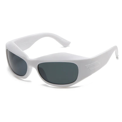 Steampunk Style Y2K cycling Sunglasses Women Men Trendy Ins Curved Shaped Glasses Personalized Technology Sports Sun...