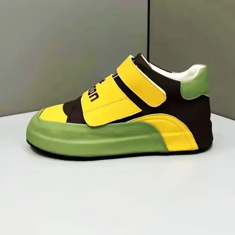 Sneaker Casual Men Designer Cover Bottom Board Shoe Fashion Microfiber Leather/Mesh Breathable Increased Internal Platform Shoes