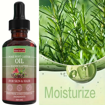 Poke Root Castor Oil for Skin & Hair - Natural Handcrafted Blend, Deep Moisture, Winter Nourishment, Chemical-Free...