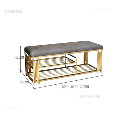 Fashion Cloakroom Hotel Shoe Changing Stools Light Luxury Living Room Storage Ottomans Creative Household Furniture Shoe Shelf T - Kimlud