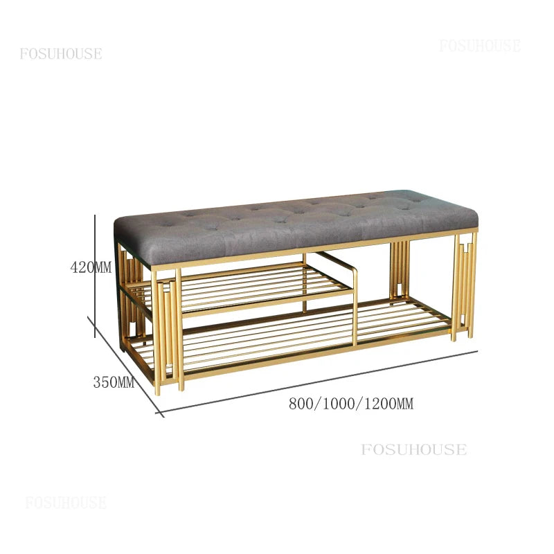 Fashion Cloakroom Hotel Shoe Changing Stools Light Luxury Living Room Storage Ottomans Creative Household Furniture Shoe Shelf T - Kimlud