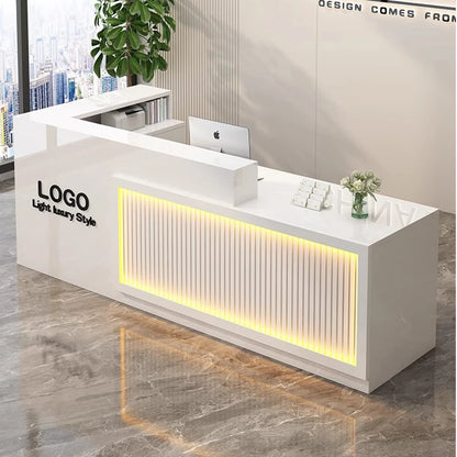 Simple Salon Luxury Reception Desk Decorations Custom Reception Desk Beauty Mostrador Recepción Commercial Office Furniture - Kimlud