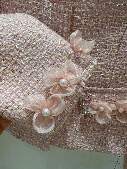 2024 autumn NEW Two Piece Set For Women Jacket Coat + short Skirt 2 piece sets women outfit conjuntos femininos elegantes