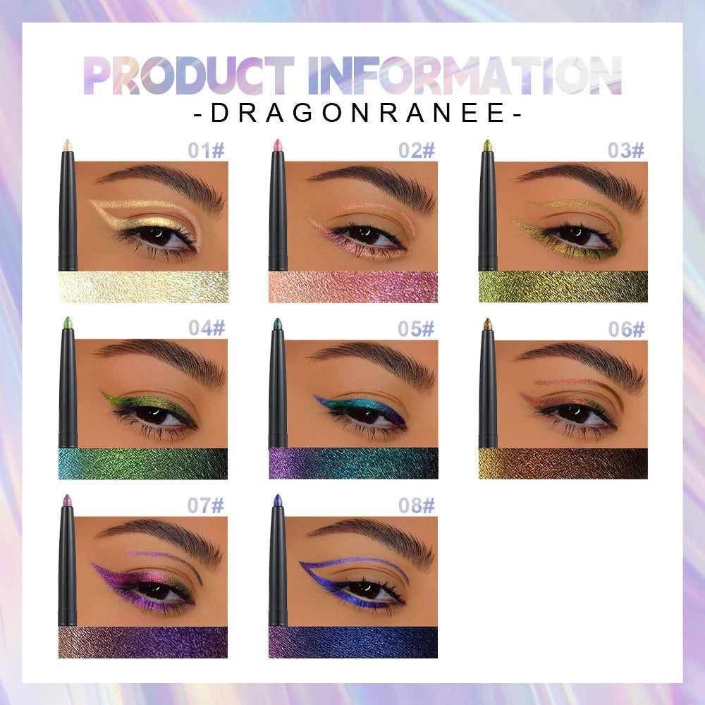 Pearlescent Aurora Eyeliner Pencil Waterproof Blue Purple Diamond Glitter Eye Shadow Metallic Chrome Lying Silkworm Eyes Makeup