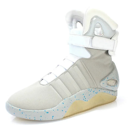 Children Basketball Shoes Boy USB Charging Led Luminous Shoes Adult Light Up Casual Men Back To The Future Glowing Sneaker 36-46