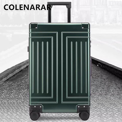 COLENARA 20"24"26"29Inch Full Aluminum Magnesium Alloy Boarding Box Suitcase Men's Business Trolley Case Travel Luggage Bag