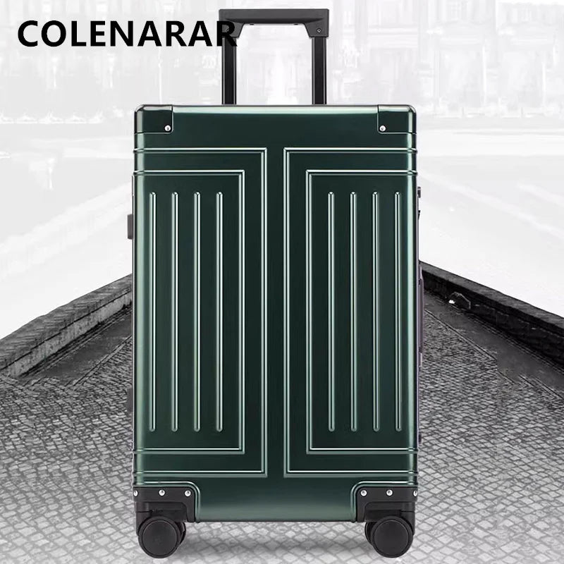 COLENARA 20"24"26"29Inch Full Aluminum Magnesium Alloy Boarding Box Suitcase Men's Business Trolley Case Travel Luggage Bag