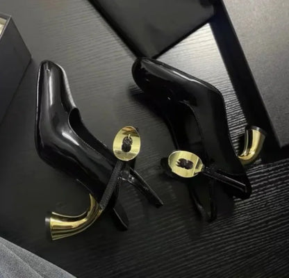 New Cross Strap Irregular Heel Roman Sandals European American Brand Runway Show Sexy Black White High-heeled Shoes Size 35-43 - Kimlud