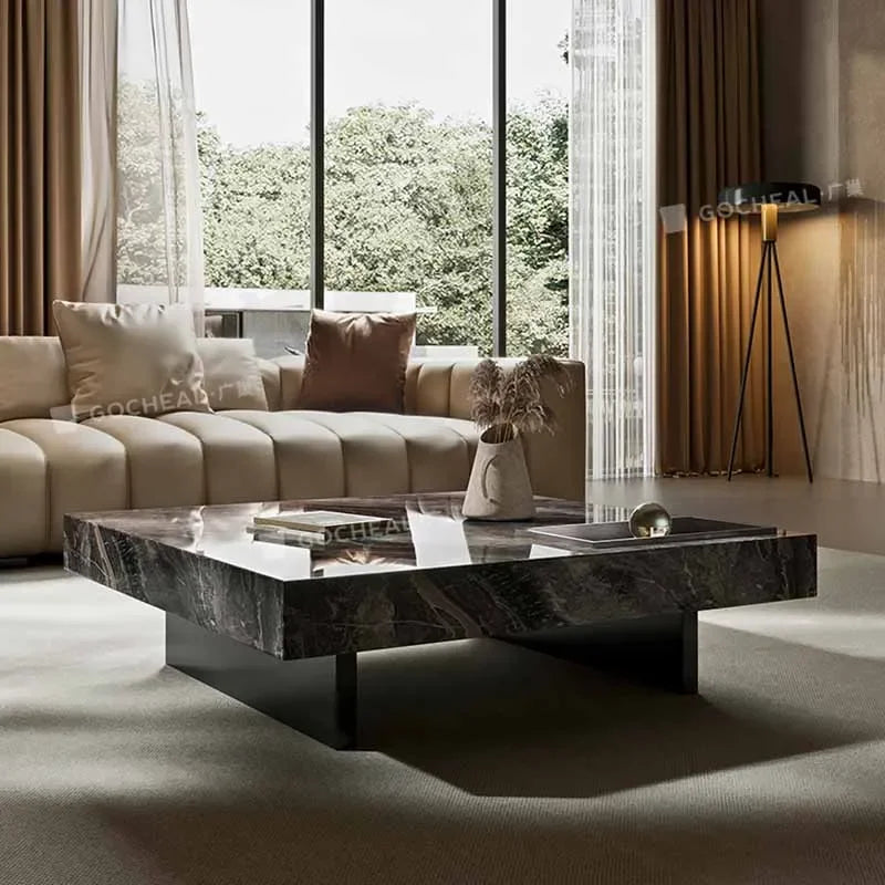 Aesthetic Simple Side Table Marble Minimalist Luxury Modern Coffee Tables Living Room Korean Couchtisch Postmodern Furniture - Kimlud