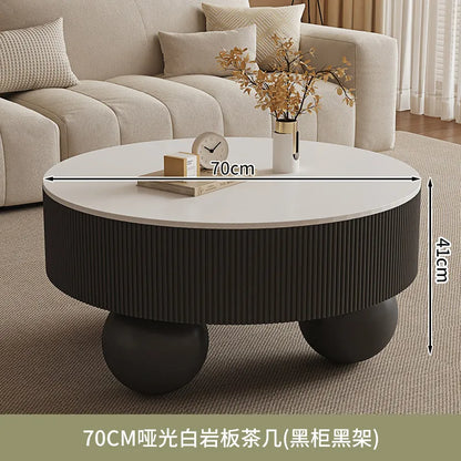 Round Designer Coffee Table Storage Nordic Aesthetic Minimalist Coffee Table Drawers Italian Simple Mesa Auxiliar Home...