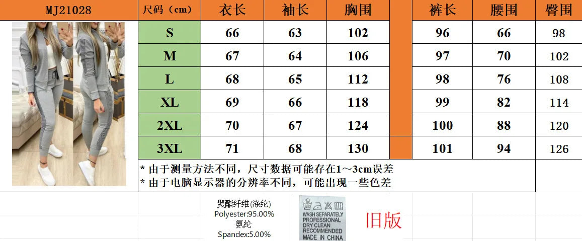 Autumn Winter Women's Sports Zipper Plaid Tracksuits Elegant Retro Jacket Coat And Drawstring Pants Two Piece Set Women...