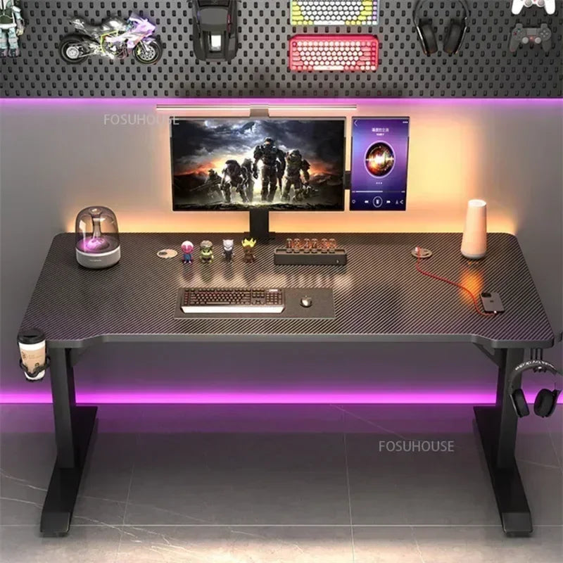 Modern E-sports Table Home Study Room Office Computer Table Office Furniture Internet Cafe Gaming Desk With RGB Atmosphere Light - Kimlud