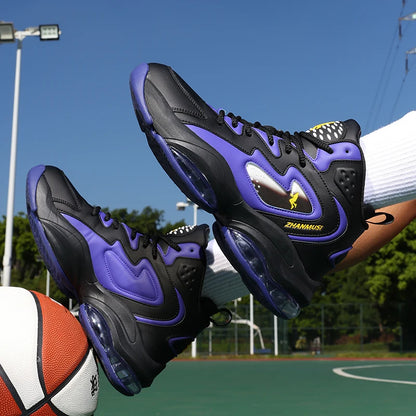 Men's Basketball Shoes Breathable Cushioning Non-Slip Wearable Runing Shoes Gym Training Athletic Basketball Sneakers for Women
