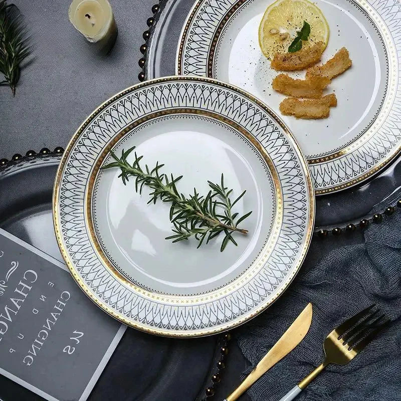 European style ceramic desserts, salad plates, restaurants, light luxury dishes, kitchen utensils - Kimlud