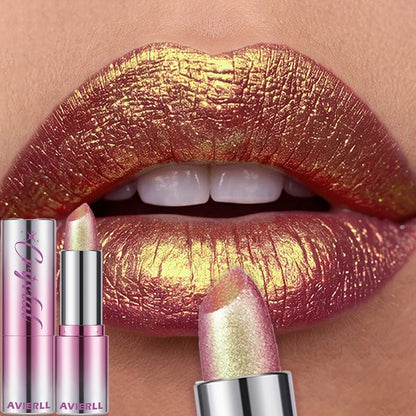 14 Colors Metallic Sparkle Lipstick Polarizing Pigment Diamond Shine Gold Pearlescent Lipgloss Long Lasting Lip Beauty Makeup