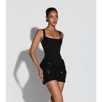 Sexy Luxury Pleated Sling Long Dress Women Elegant Solid Sleeveless Slim Fit Maxi Dresses 2026 Shinny Daily Lady Vestidos New