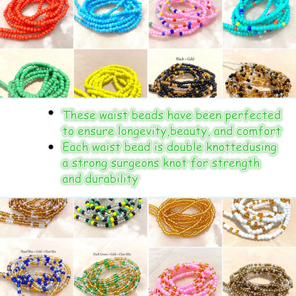 Vedawas (Random Color) 6/12/18/24/30pcs/set Bohe Handmade Beaded Belly Chain Set,Cute Beach Holiday Party Women Accessories - Kimlud