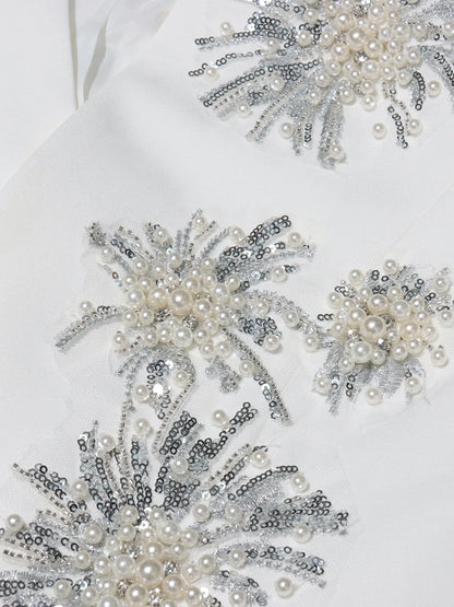 CHICEVER Solid Spliced Beading Slimming Blazer for Women Notched Collar Long Sleeve Patchwork Button Formal Coat Female Fashion