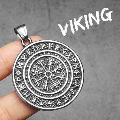 Viking Compass Rune Men Necklaces With Pendant Stainless Steel Jewelry For Male Women Punk Hip Hop Accessories Gifts...