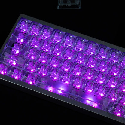 Womier Ice Cube Keycap 126 Keys Diamond RGB Shine Through Keycaps ASA Profile Transparent Custom Keycaps for Mechanical...