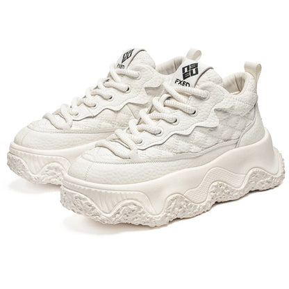 Chunky Sneaker Men Designer Winter Plush Warm Punk Board Shoes Fashion Casual Leather Height Increased Flat Platform Sport Shoes