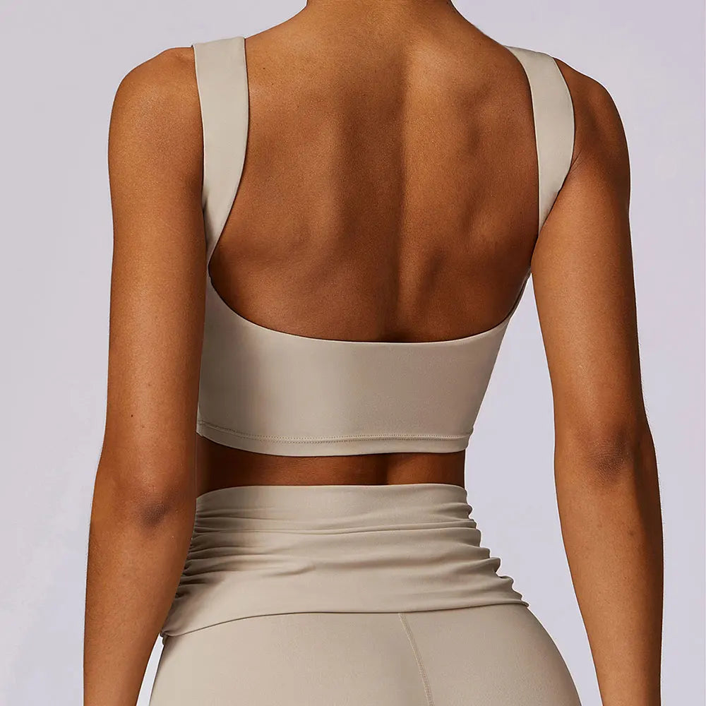 High Strength Sports Bra Shockproof Crop Top Anti-sweat Fitness Top Women Yoga Bra Backless Push Up Sport Top Gym Workout Top - Kimlud