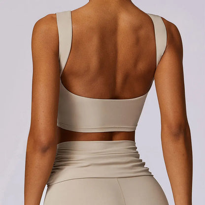 High Strength Sports Bra Shockproof Crop Top Anti-sweat Fitness Top Women Yoga Bra Backless Push Up Sport Top Gym Workout Top - Kimlud